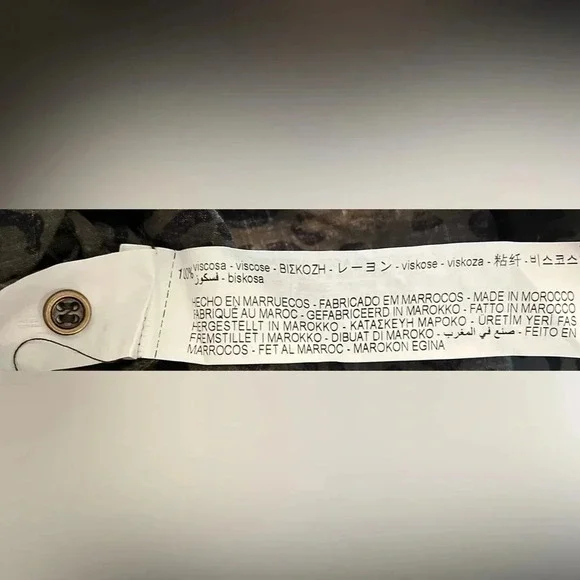 Zara animal leopard print khaki button down shirt size XS - Picture 12 of 12